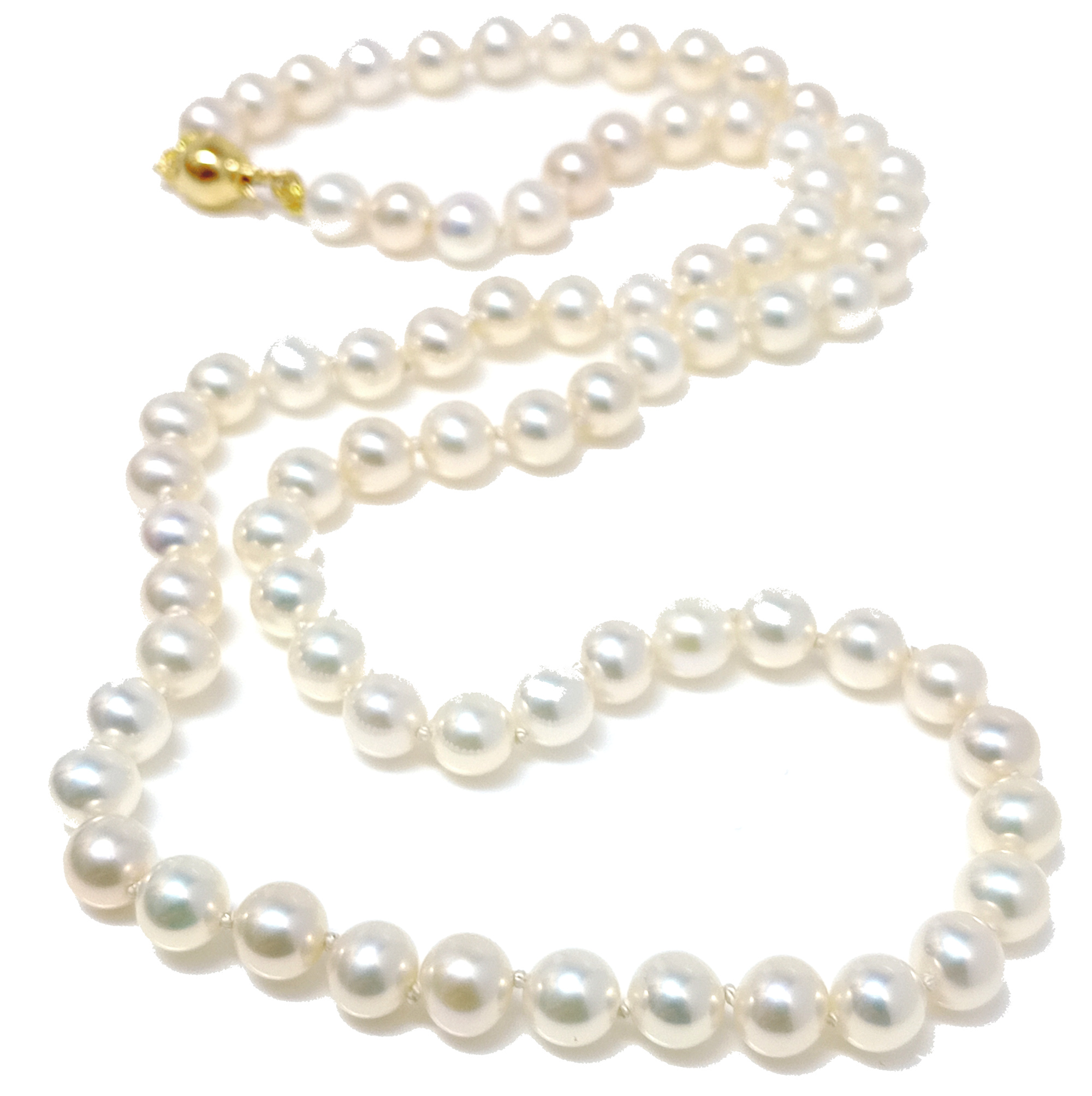 White 8.4-9mm AAA Round Pearls Necklace